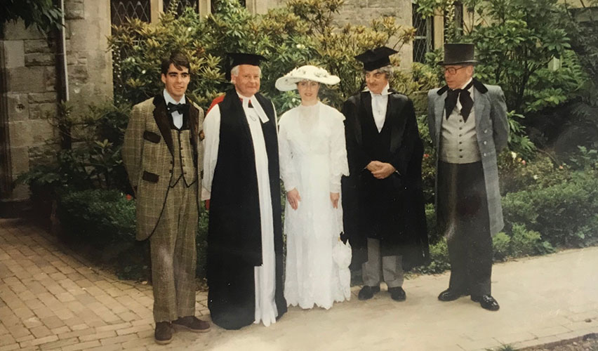 Trinity College period costume anniversary of laying of foundation stone