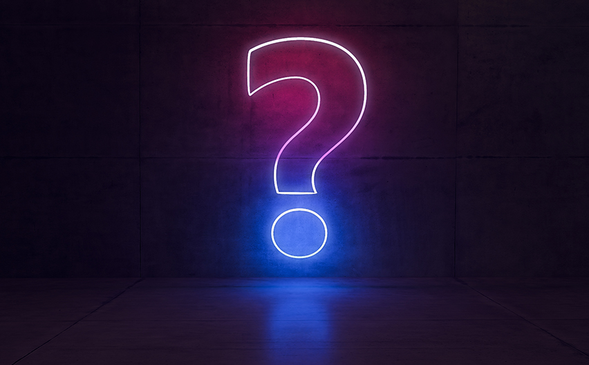 Neon question mark