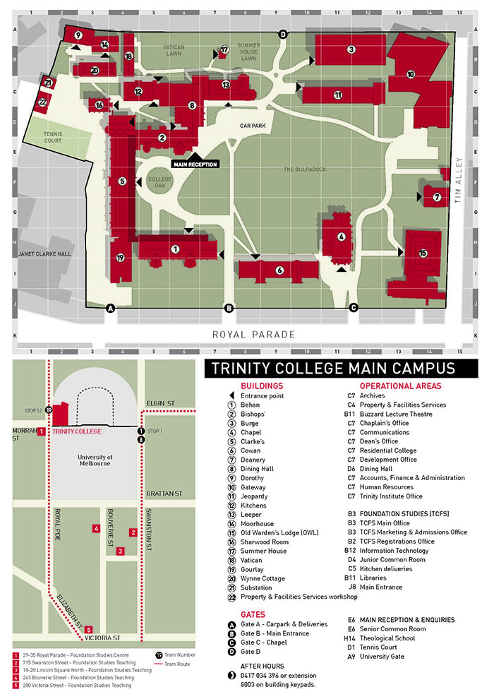 Trinity University Campus Map