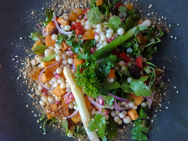 Image of a healthy meal from one of the meal options that Trinity serves to the residents.