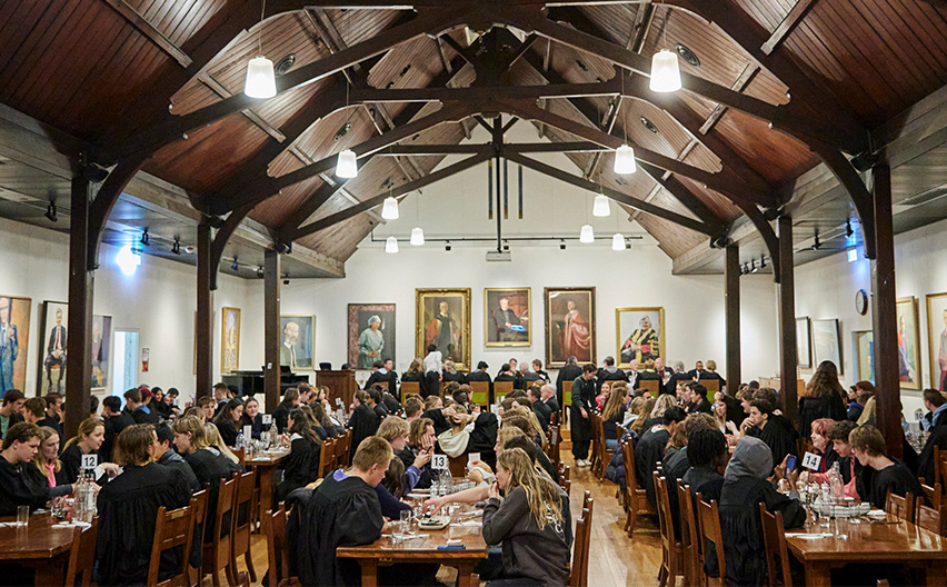 Trinity College dining hall full of students