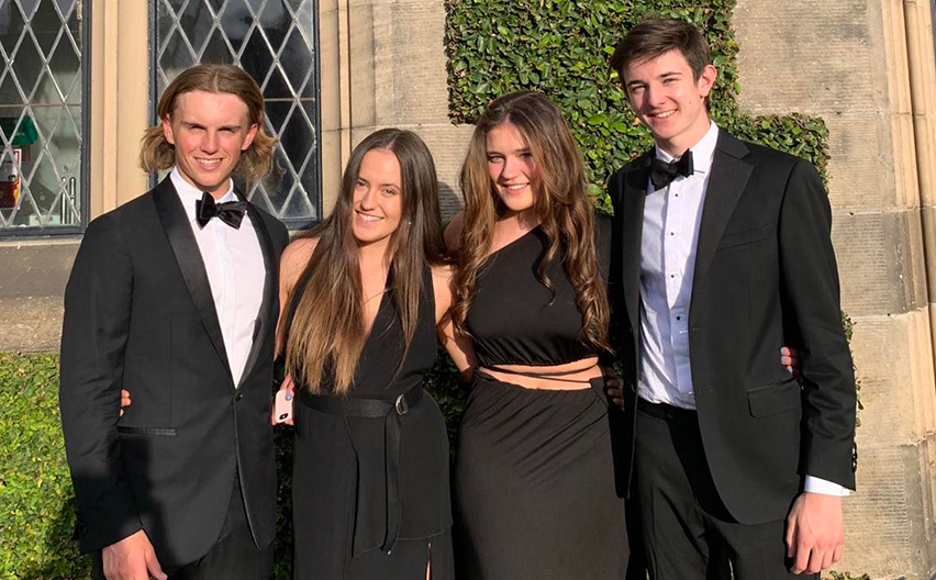 Claudia McFarlane with friends at a Trinity event