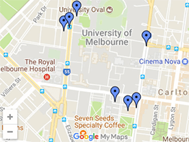 A map of the city precinct around Trinity College