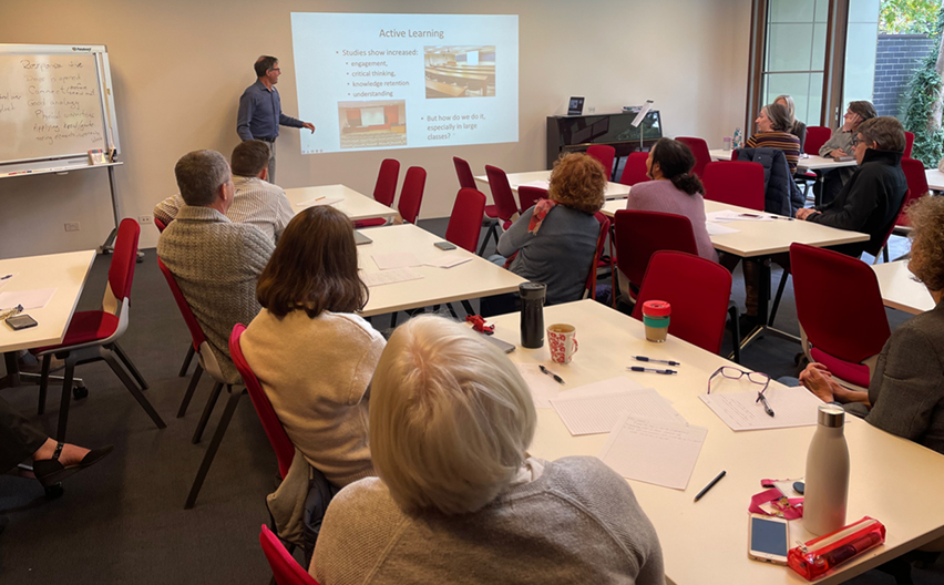 Richard Ascough running a teaching seminar at Trinity College