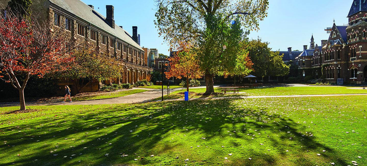 Trinity College grounds on a beautiful sunny day