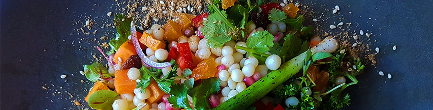 Portrait image of food at Trinity College from one of the several meals that Trinity offers to its residents.