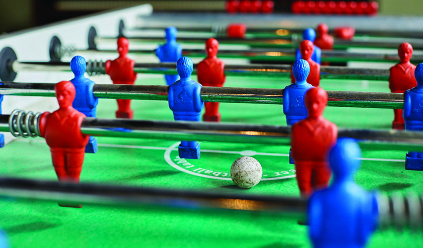 Image of the foosball table in our residential college