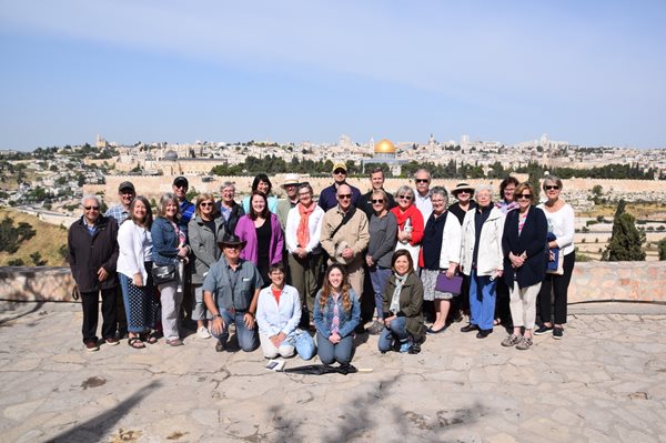 Revd Dr Robert Derrenbacker, and Revd Dr Stephen Andrews, on a Holy Land Pilgrimage and Study Tour, with a group of other people.